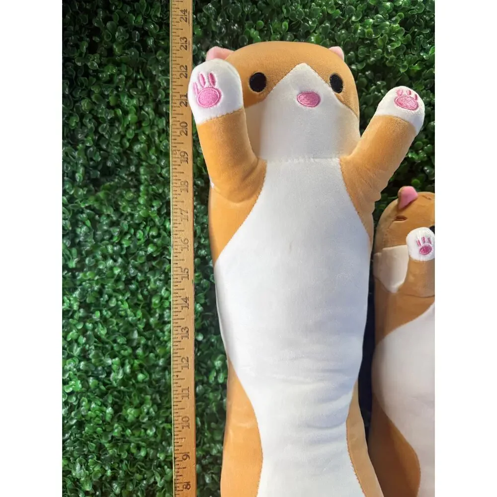 Lissipuppe Long Cat Plush Body Pillow Lot 3 Brown White Cartoon 25